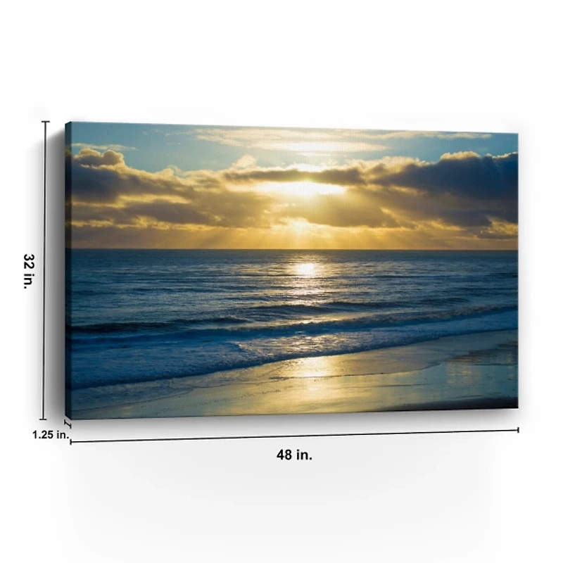 Beach Sunset Surfers Canvas Art Print