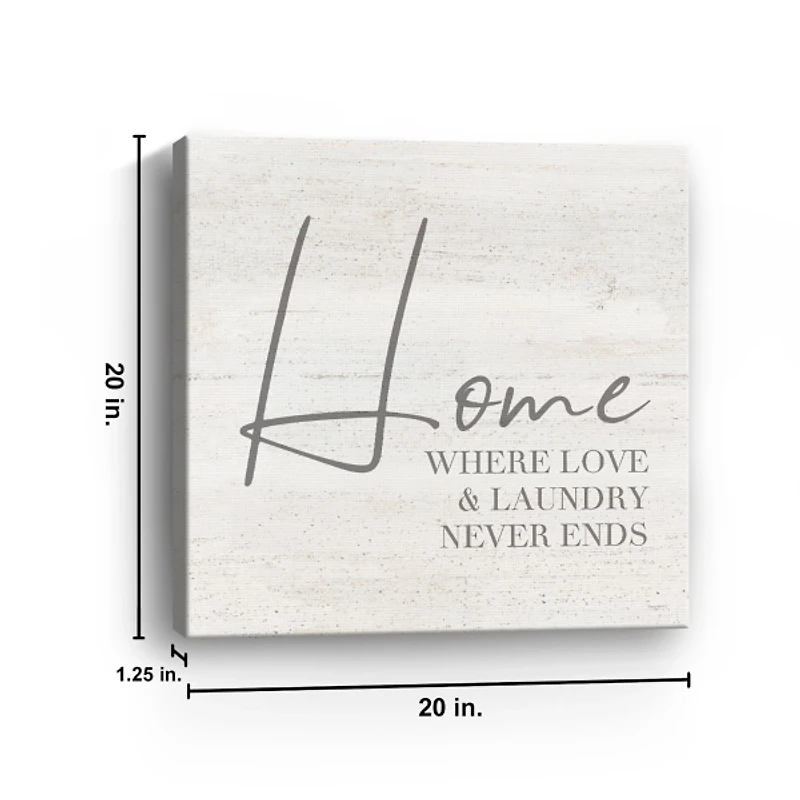 Home Love and Laundry Canvas Art Print