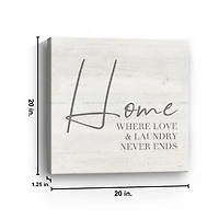 Home Love and Laundry Canvas Art Print