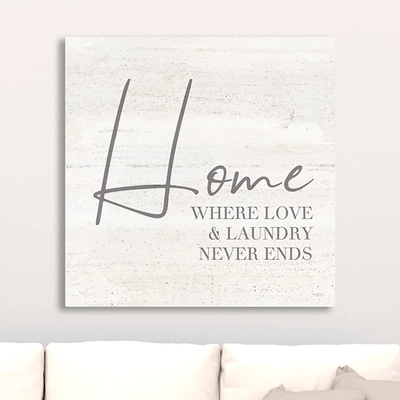 Home Love and Laundry Canvas Art Print