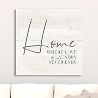 Home Love and Laundry Canvas Art Print