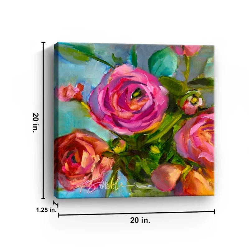 Roses Still Life III Canvas Art Print