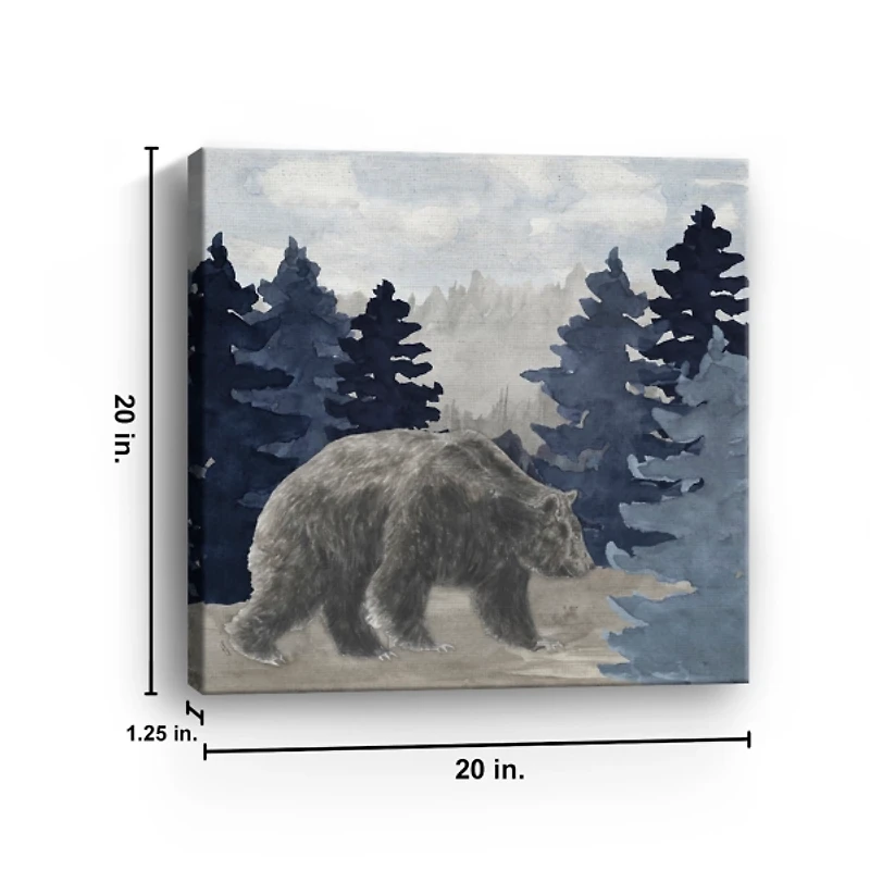 Blue Cliff Mountains Bear I Canvas Art Print