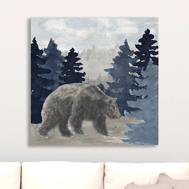 Blue Cliff Mountains Bear I Canvas Art Print
