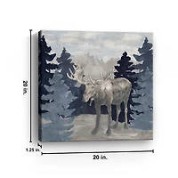 Blue Cliff Mountains Moose IV Canvas Art Print