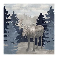 Blue Cliff Mountains Moose IV Canvas Art Print