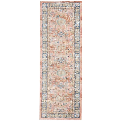 Coral Vintage Border Runner, 2x8
