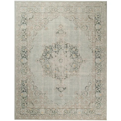 Sea Green Vintage Medallion Area Rug