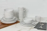 White Double Line 16-pc. Dinnerware Set