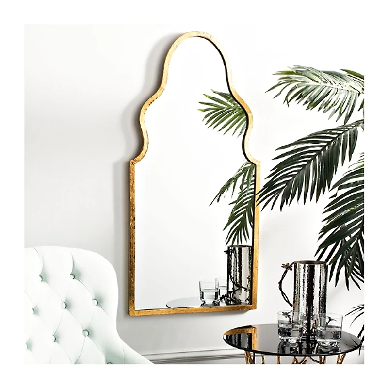 Gold Foil Arched Mirror