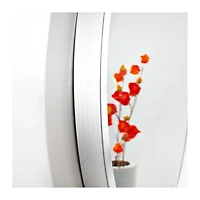 Round Silver Framed Wall Mirror, 30 in.
