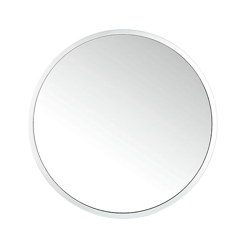 Round Silver Framed Wall Mirror, 30 in.