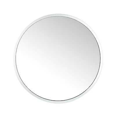Round Silver Framed Wall Mirror, 30 in.