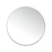 Round Silver Framed Wall Mirror, 30 in.