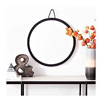 Matte Black Round Frame Mirror, 20 in.