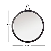 Matte Black Round Frame Mirror, 20 in.