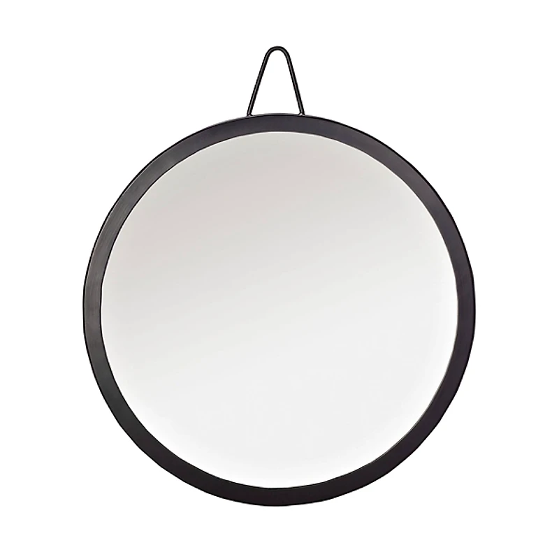 Matte Black Round Frame Mirror, 20 in.