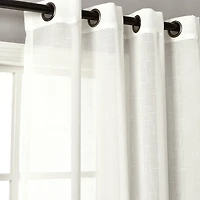 White Sheer Grommet Curtain Panel Set, 84 in.