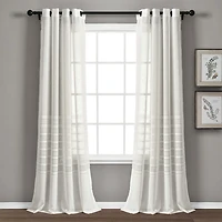 White Sheer Grommet Curtain Panel Set, 84 in.