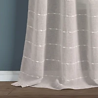 Sheer Gray Textured Curtain Panel Set, 84 in.