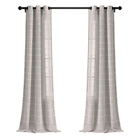 Sheer Gray Textured Curtain Panel Set, 84 in.