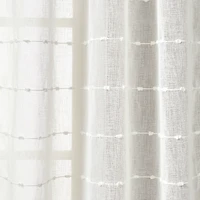 Sheer White Textured Curtain Panel Set, 84 in