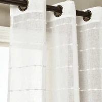 Sheer White Textured Curtain Panel Set, 84 in