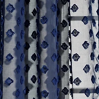 Sheer Navy Dotted Curtain Panel Set, 84 in.