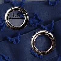 Sheer Navy Dotted Curtain Panel Set, 84 in.