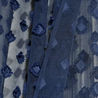Sheer Navy Dotted Curtain Panel Set, 84 in.