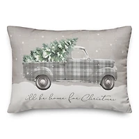 Home For Christmas Truck Accent Pillow