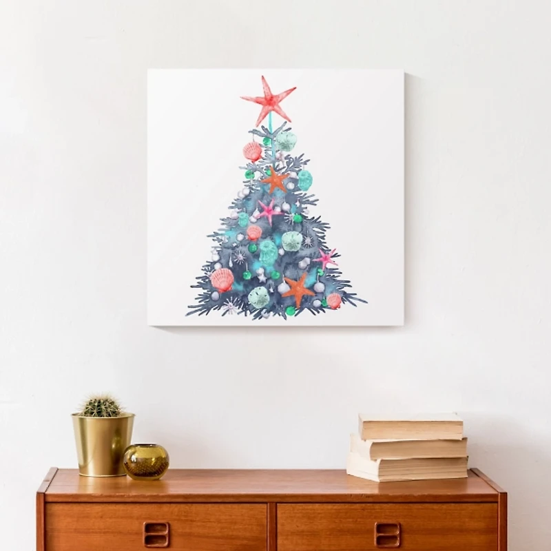 Coastal Christmas Tree Canvas Art Print