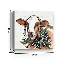 Holiday on the Farm Cow Canvas Art Print
