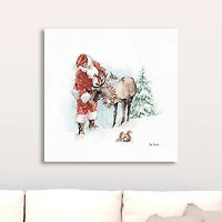 Magical Holidays Santa Reindeer Canvas Art Print
