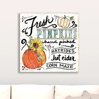 Fresh Harvest Pumpkins Canvas Art Print