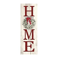Red Home with Wreath Canvas Art Print