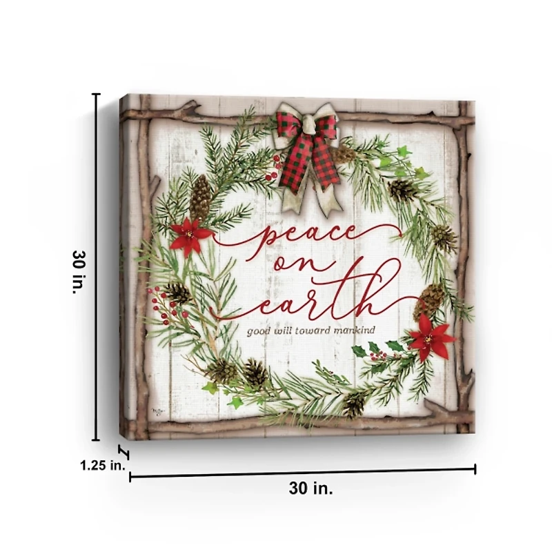 Peace On Earth Wreath Canvas Art Print