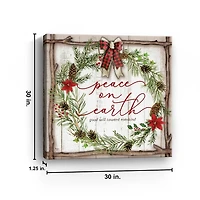 Peace On Earth Wreath Canvas Art Print