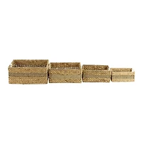 Rectangular Baskets with Metal Handles, Set of 4