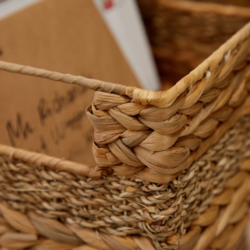 Rectangular Baskets with Metal Handles, Set of 4