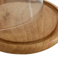 Farmhouse Wood and Glass Cloche, 6 in.