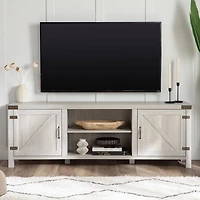 Stone Gray Barn Door TV Stand
