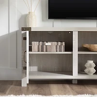Stone Gray Barn Door TV Stand