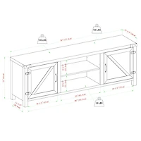 Stone Gray Barn Door TV Stand