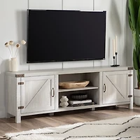 Stone Gray Barn Door TV Stand