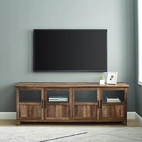 Rustic Oak Four Door TV Stand