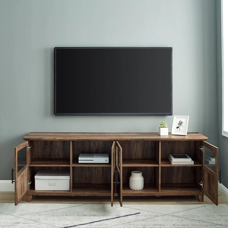 Rustic Oak Four Door TV Stand
