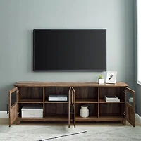 Rustic Oak Four Door TV Stand