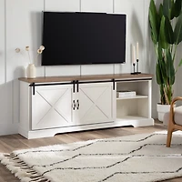 White Sliding Barn Door Media Cabinet