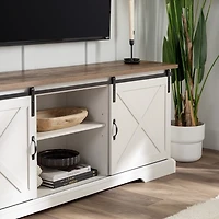 White Sliding Barn Door Media Cabinet